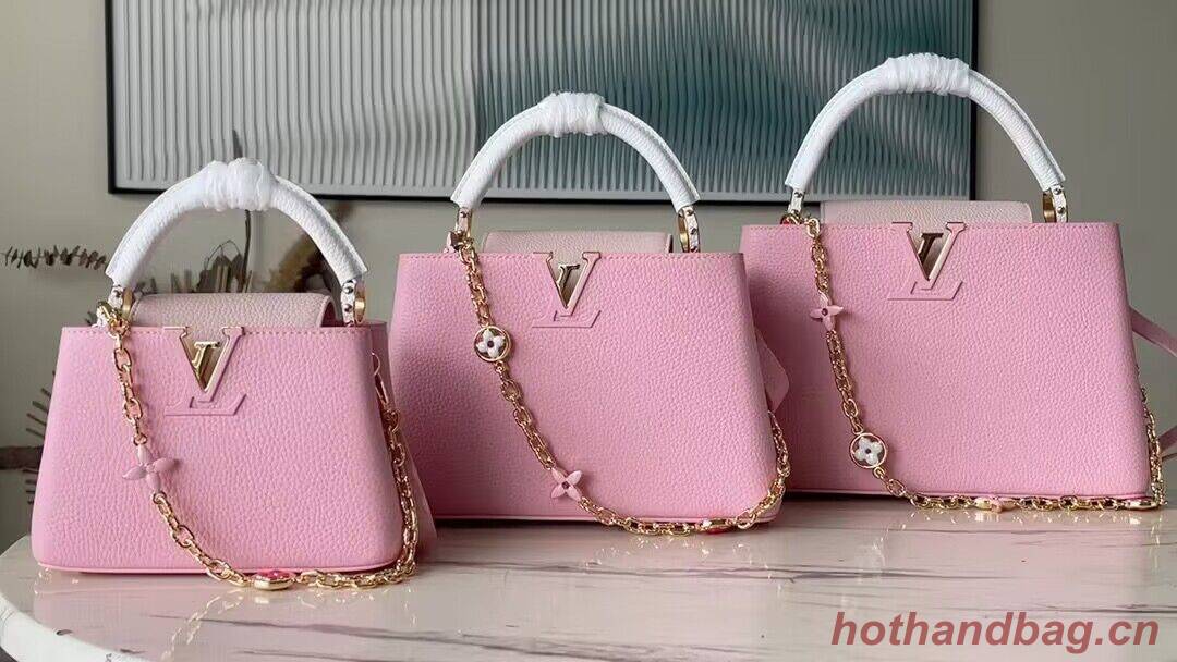 Louis Vuitton Capucines Original Leather Bag M22375 Light Pink