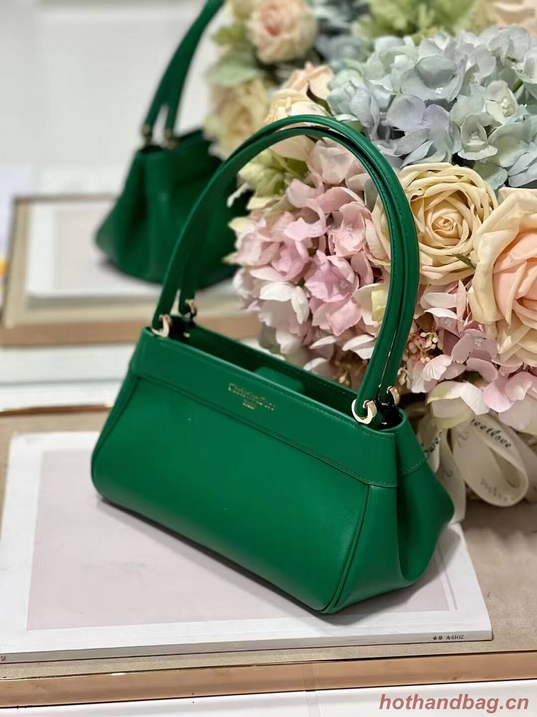 SMALL DIOR KEY BAG Box Calfskin M1844O green SMALL DIOR KEY BAG Box Calfskin M1844O green