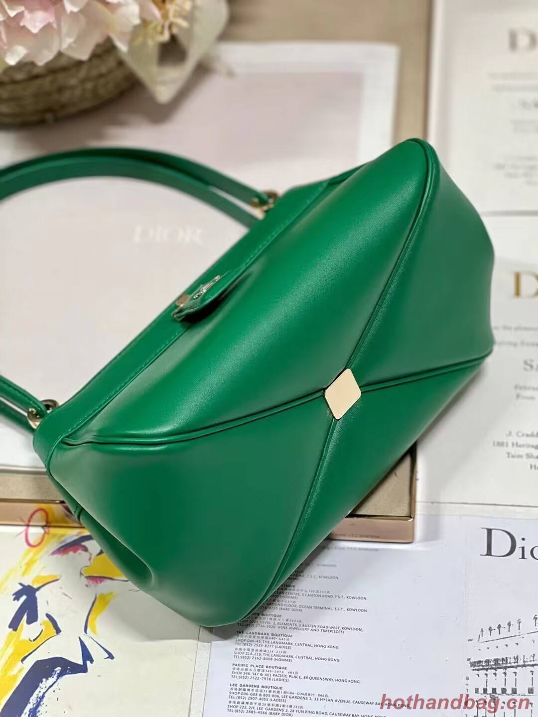 SMALL DIOR KEY BAG Box Calfskin M1844O green SMALL DIOR KEY BAG Box Calfskin M1844O green