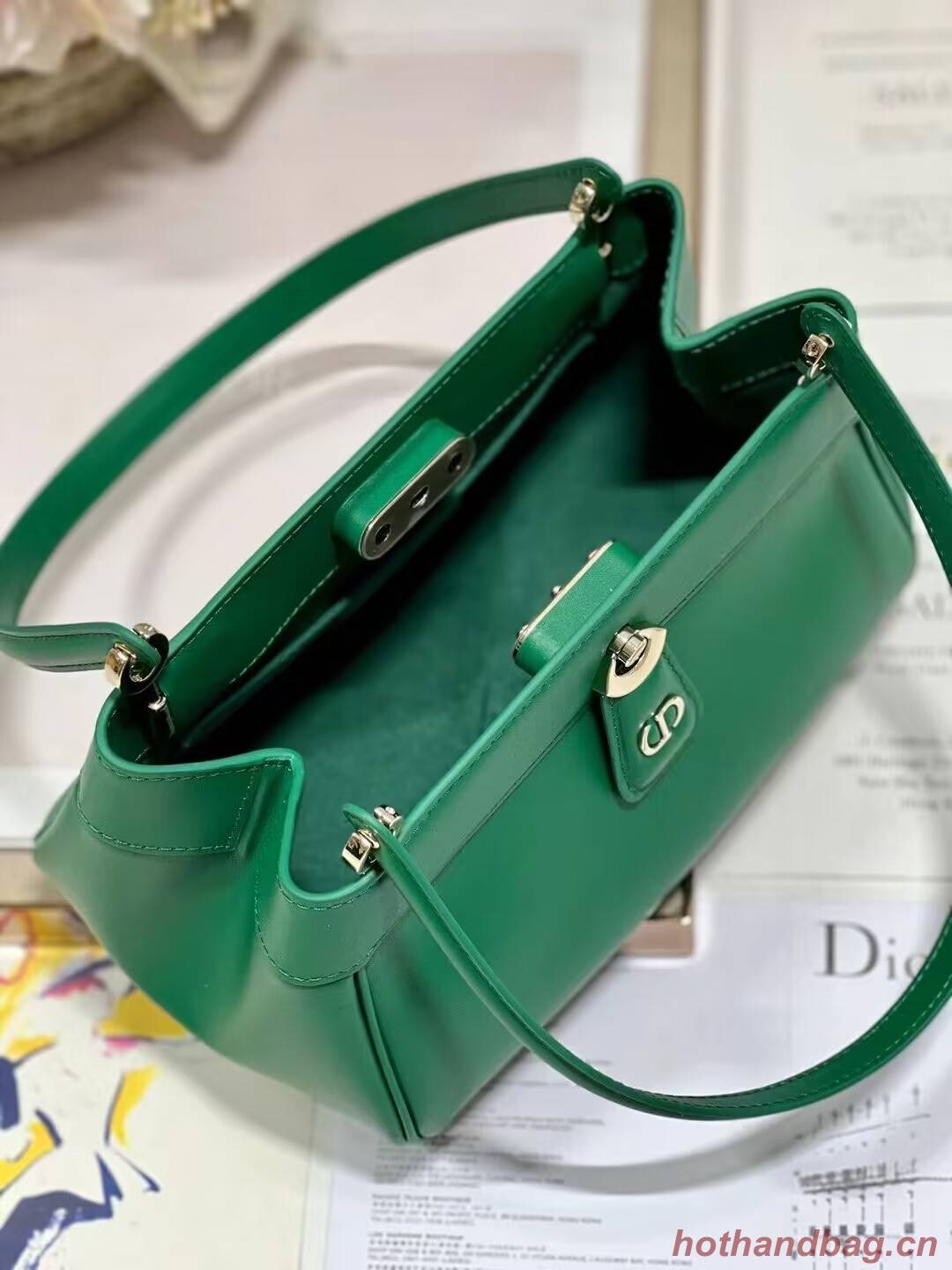 SMALL DIOR KEY BAG Box Calfskin M1844O green SMALL DIOR KEY BAG Box Calfskin M1844O green