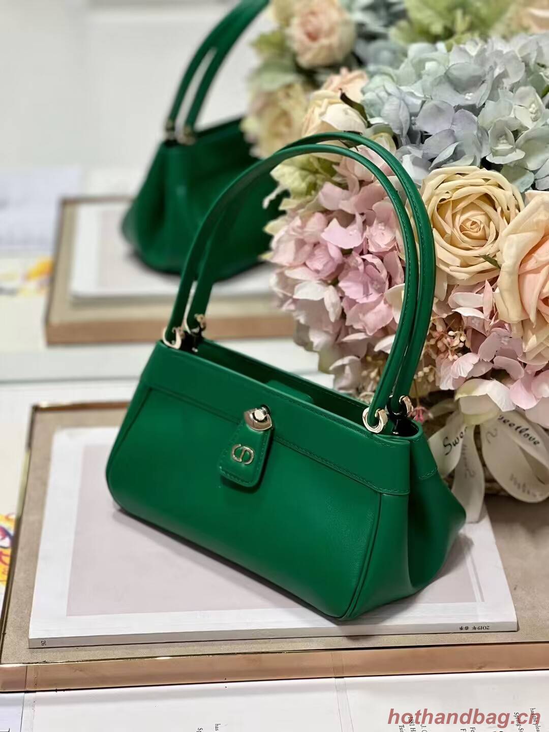 SMALL DIOR KEY BAG Box Calfskin M1844O green SMALL DIOR KEY BAG Box Calfskin M1844O green