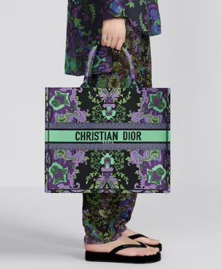 LARGE DIOR BOOK TOTE Multicolor Dior Indian Purple Embroidery M1286ZESK LARGE DIOR BOOK TOTE Multicolor Dior Indian Purple Embroidery M1286ZESK