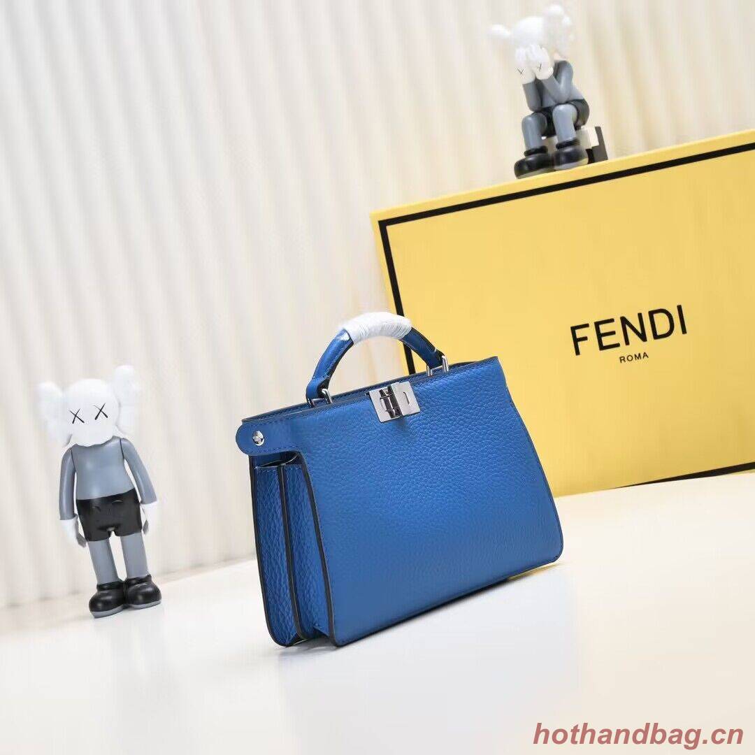 Fendi Peekaboo ISeeU XCross Small Original Leather Bag 2317 Blue Fendi Peekaboo ISeeU XCross Small Original Leather Bag 2317 Blue