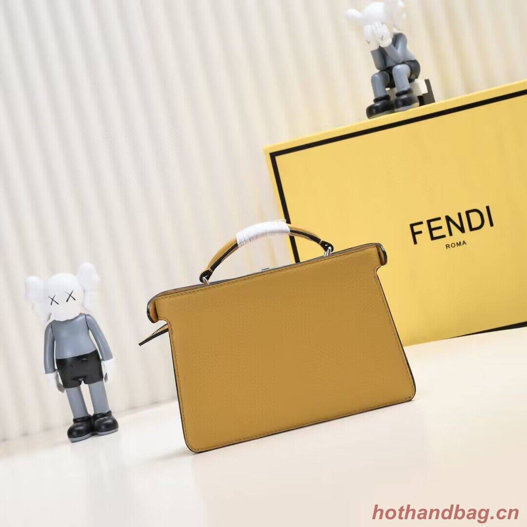 Fendi Peekaboo ISeeU XCross Small Original Leather Bag 2317 Yellow Fendi Peekaboo ISeeU XCross Small Original Leather Bag 2317 Yellow