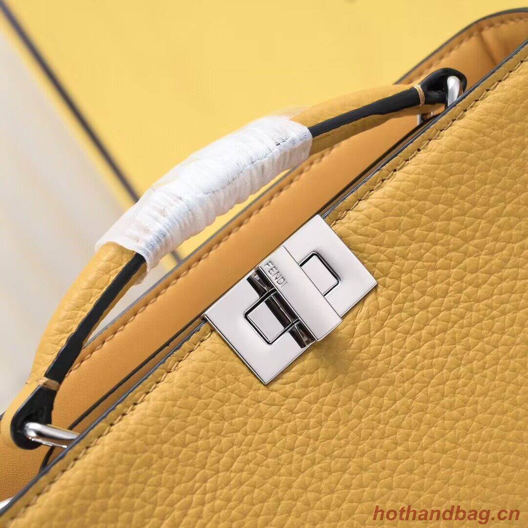 Fendi Peekaboo ISeeU XCross Small Original Leather Bag 2317 Yellow Fendi Peekaboo ISeeU XCross Small Original Leather Bag 2317 Yellow