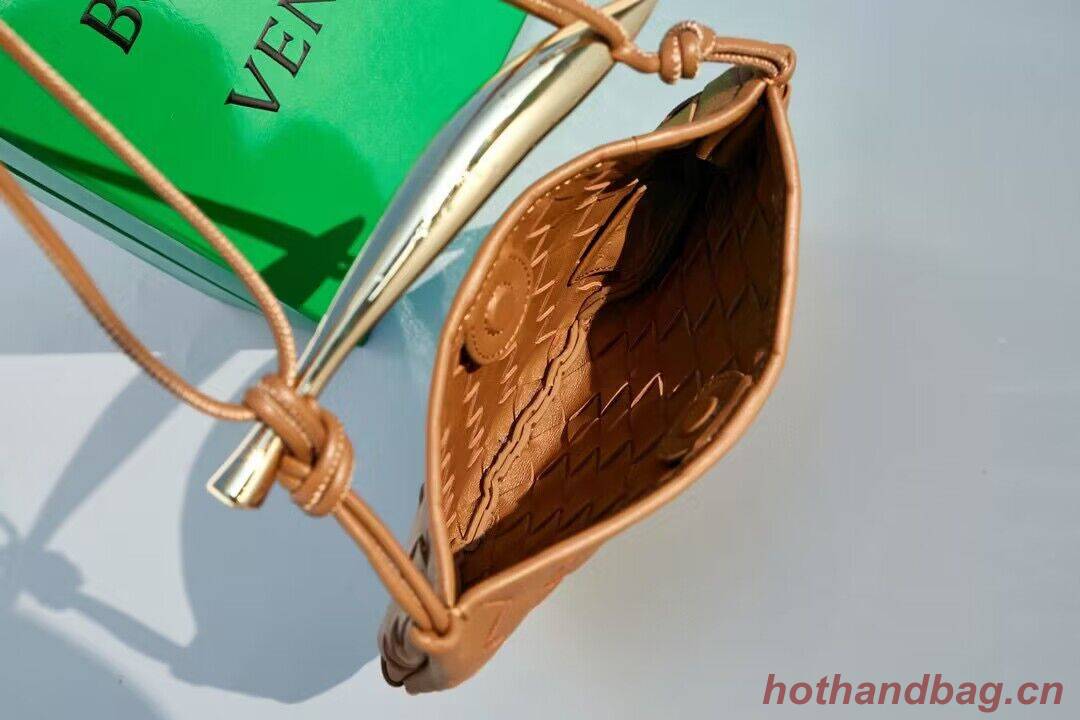 Bottega Veneta Sardine Intrecciato Gold Hardware Handle Bag 744267 Brown Bottega Veneta Sardine Intrecciato Gold Hardware Handle Bag 744267 Brown