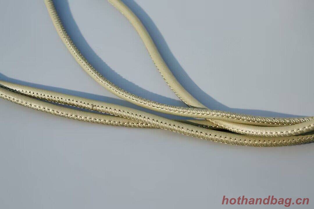 Bottega Veneta Sardine Intrecciato Gold Hardware Handle Bag 744267 Gray Green