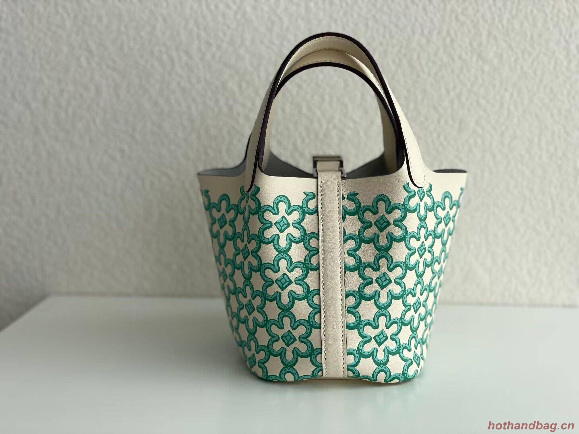 Hermes Mini Picotin 14 Lock Bags Original Swift Leather PL5302 Flower Green Hermes Mini Picotin 14 Lock Bags Original Swift Leather PL5302 Flower Green