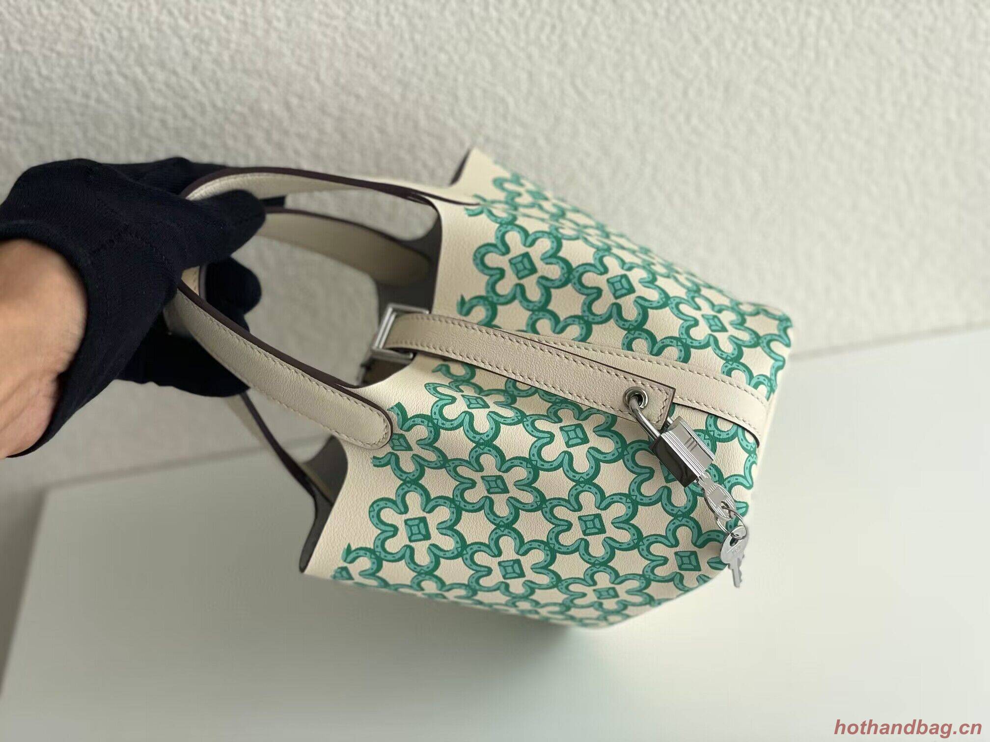 Hermes Mini Picotin 14 Lock Bags Original Swift Leather PL5302 Flower Green Hermes Mini Picotin 14 Lock Bags Original Swift Leather PL5302 Flower Green
