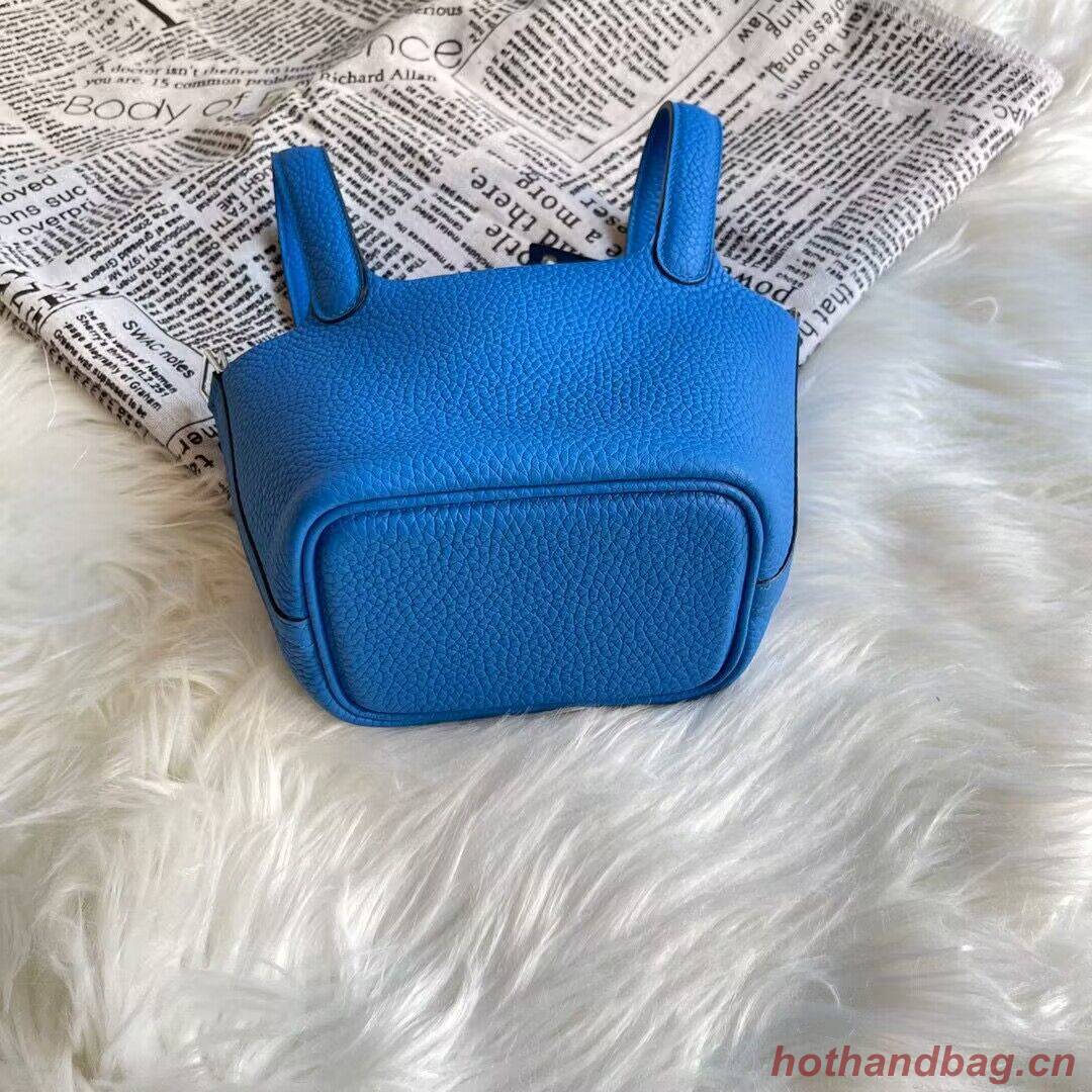 Hermes Mini Picotin 14 Lock Bags Original Togo Leather PL5302 Blue Hermes Mini Picotin 14 Lock Bags Original Togo Leather PL5302 Blue