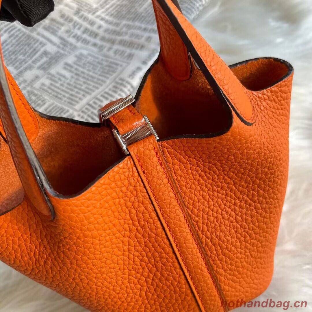 Hermes Mini Picotin 14 Lock Bags Original Togo Leather PL5302 Orange Hermes Mini Picotin 14 Lock Bags Original Togo Leather PL5302 Orange