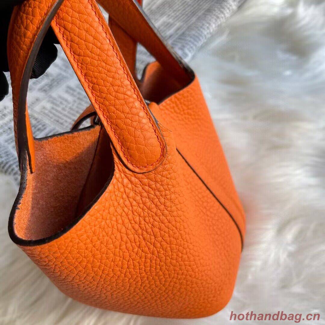 Hermes Mini Picotin 14 Lock Bags Original Togo Leather PL5302 Orange Hermes Mini Picotin 14 Lock Bags Original Togo Leather PL5302 Orange