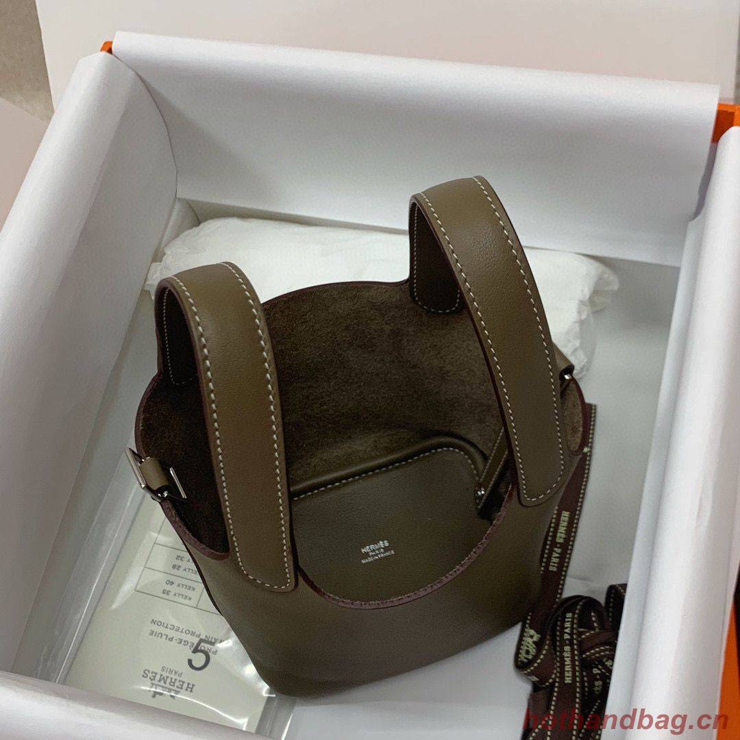 Hermes Mini Picotin Lock Bags Original Swift Leather PL5302 Gray Hermes Mini Picotin Lock Bags Original Swift Leather PL5302 Gray