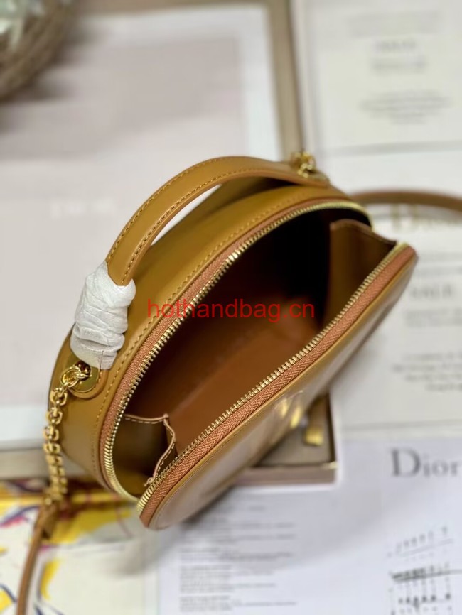 CD SIGNATURE OVAL CAMERA BAG Golden Saddle Calfskin with Embossed CD Signature S2201UMFV CD SIGNATURE OVAL CAMERA BAG Golden Saddle Calfskin with Embossed CD Signature S2201UMFV