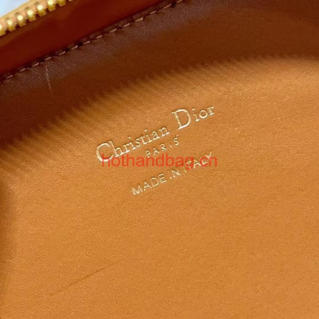 CD SIGNATURE OVAL CAMERA BAG Golden Saddle Calfskin with Embossed CD Signature S2201UMFV CD SIGNATURE OVAL CAMERA BAG Golden Saddle Calfskin with Embossed CD Signature S2201UMFV