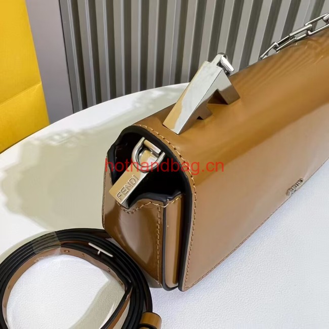 Fendi small smooth leather bag F1090 brown Fendi small smooth leather bag F1090 brown