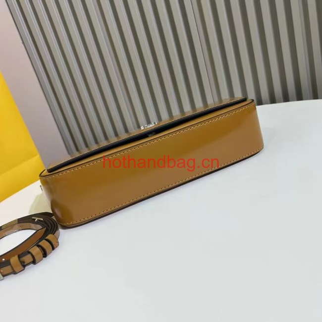 Fendi small smooth leather bag F1090 brown Fendi small smooth leather bag F1090 brown