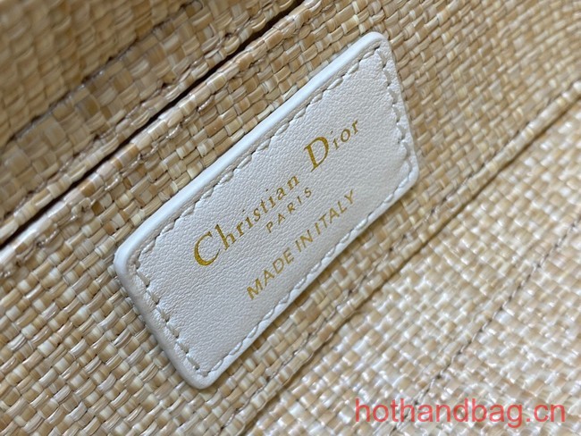 Dior SMALL LADY D-JOY BAG Natural Cannage Raffia M0613OW