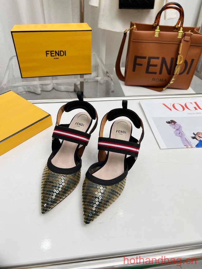 Fendi Colibri mesh high-heeled slingbacks 93615-1