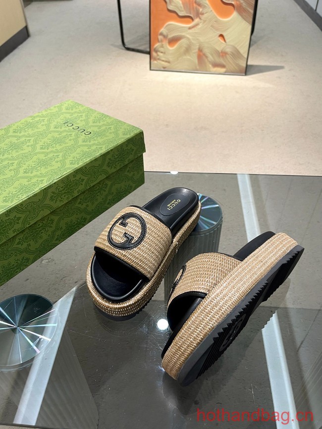 Gucci WOMENS SLIDE SANDAL WITH INTERLOCKING G 93654-9