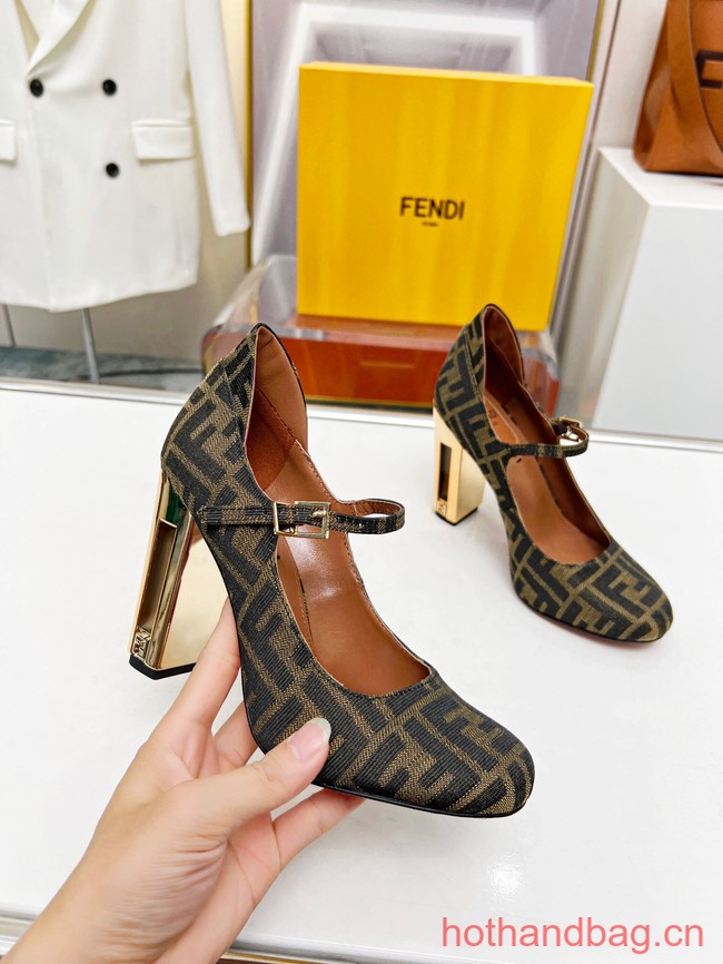 Fendi Delfina Dove gray leather high-heeled court shoes 93658-3