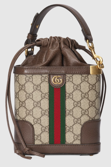 GUCCI OPHIDIA GG BUCKET BAG 752583 brown