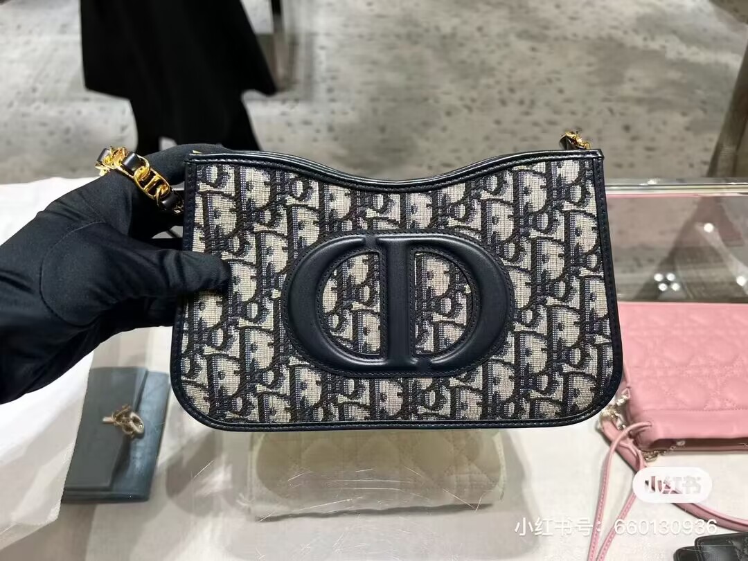 Dior CD SIGNATURE HOBO MINI BAG Blue Dior Oblique Jacquard S2213UTZ Dior CD SIGNATURE HOBO MINI BAG Blue Dior Oblique Jacquard S2213UTZ