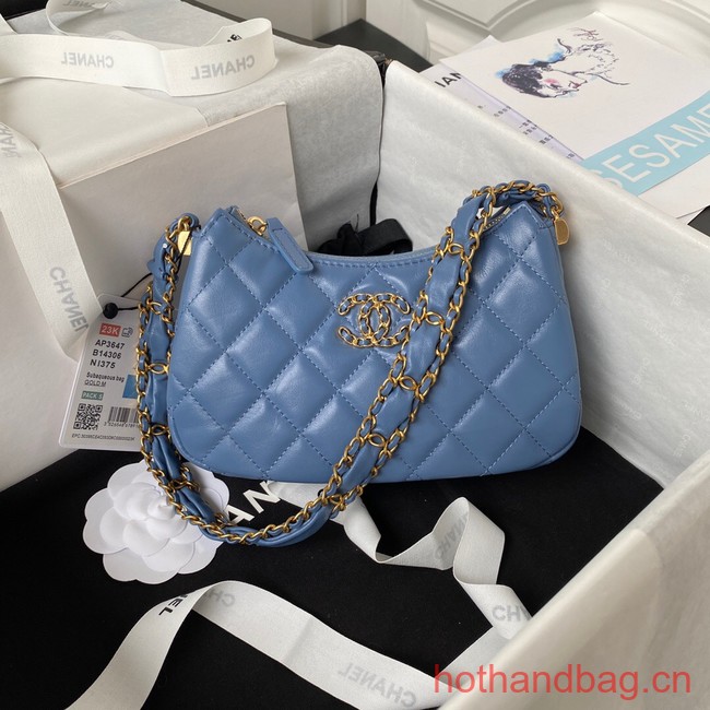 Chanel SMALL HOBO HANDBAG AP3647 blue