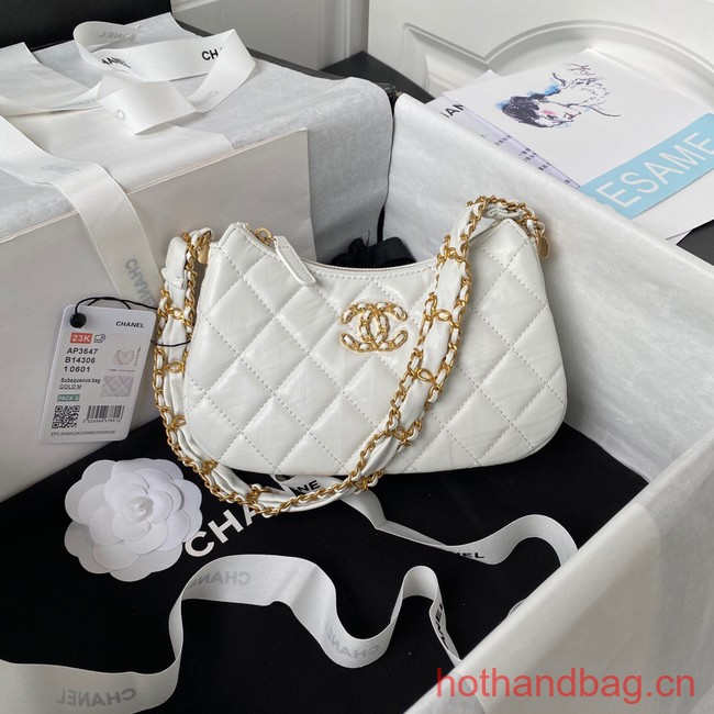 Chanel SMALL HOBO HANDBAG AP3647 white