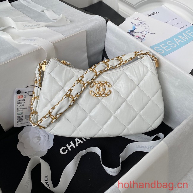 Chanel SMALL HOBO HANDBAG AS4422 white