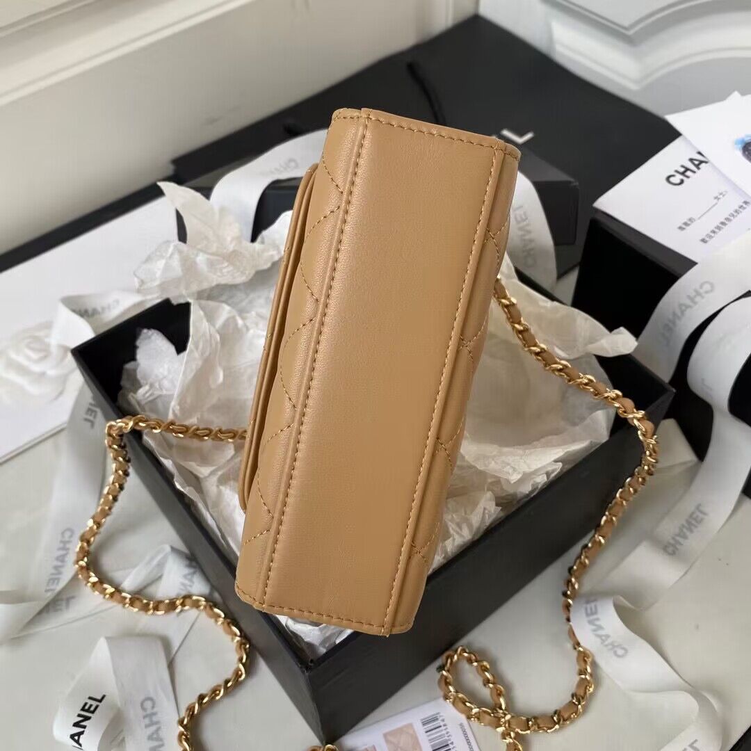 CHANEL 22B Kelly Pearl Top Handle Bag AP3513 Apricot CHANEL 22B Kelly Pearl Top Handle Bag AP3513 Apricot