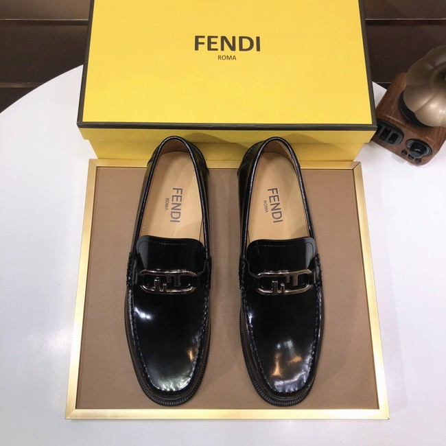 Fendi Mens FF Squared leather loafers 93833-2