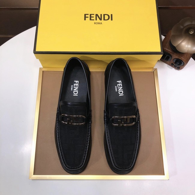Fendi Mens FF Squared leather loafers 93833-4
