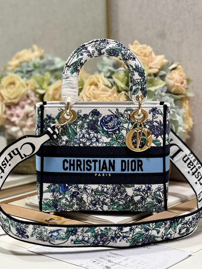 Dior MEDIUM LADY D-LITE BAG Embroidery M0565OE-7