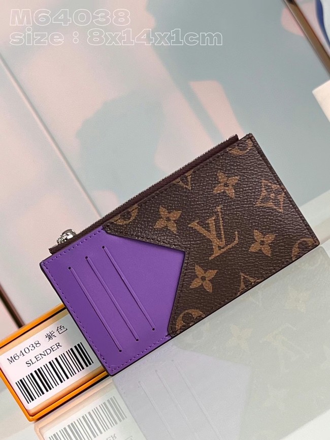 Louis Vuitton Coin Card Holder M82908 Purple
