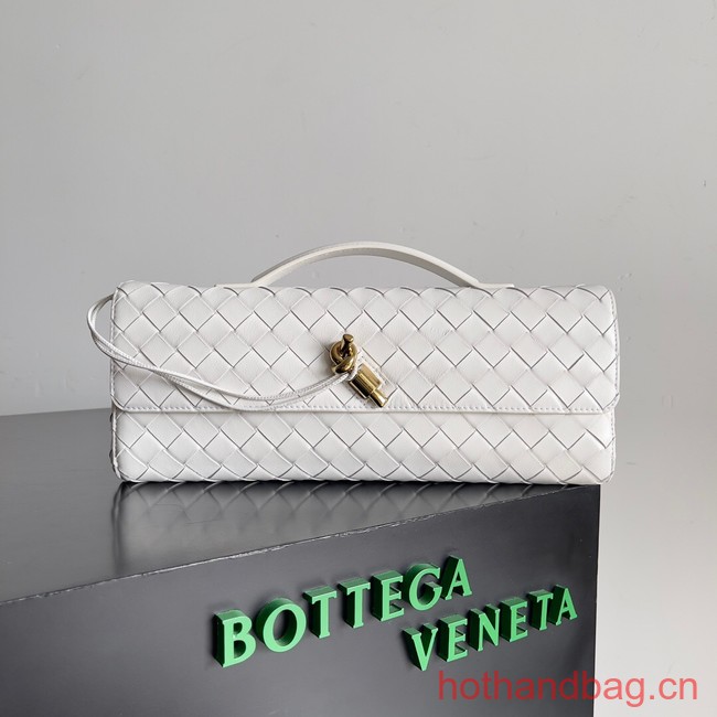 Bottega Veneta Long Clutch Andiamo With Handle 741511 white