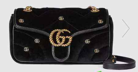 GUCCI GG MARMONT SMALL velvet SHOULDER BAG 443497 black