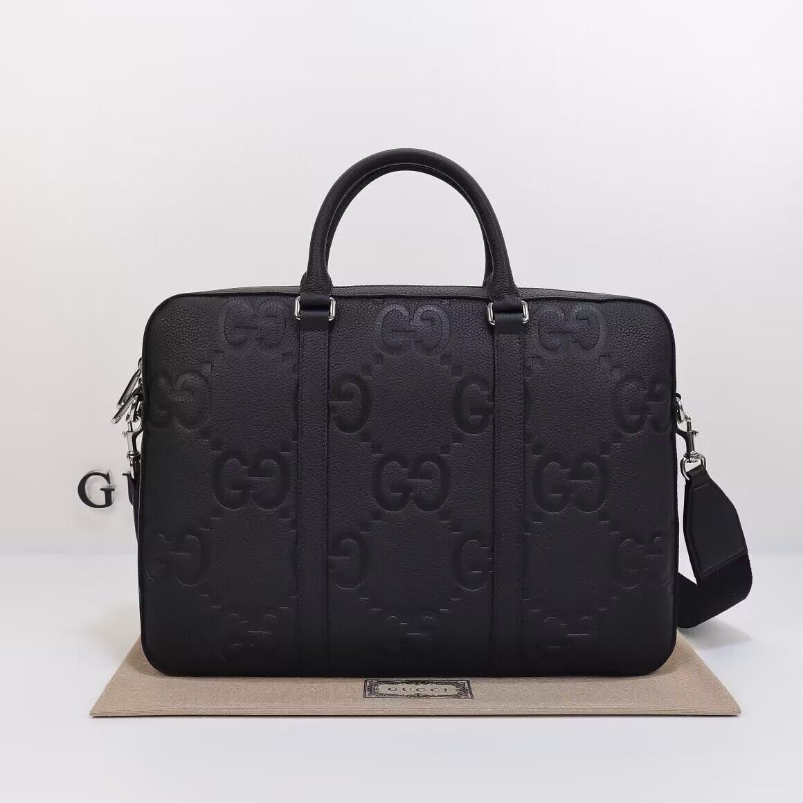 Gucci Jumbo GG Leather Briefcase 658573 Black Gucci Jumbo GG Leather Briefcase 658573 Black