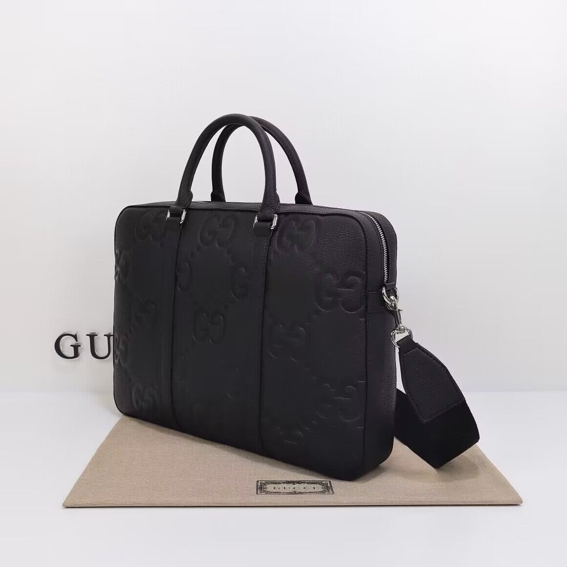 Gucci Jumbo GG Leather Briefcase 658573 Black Gucci Jumbo GG Leather Briefcase 658573 Black
