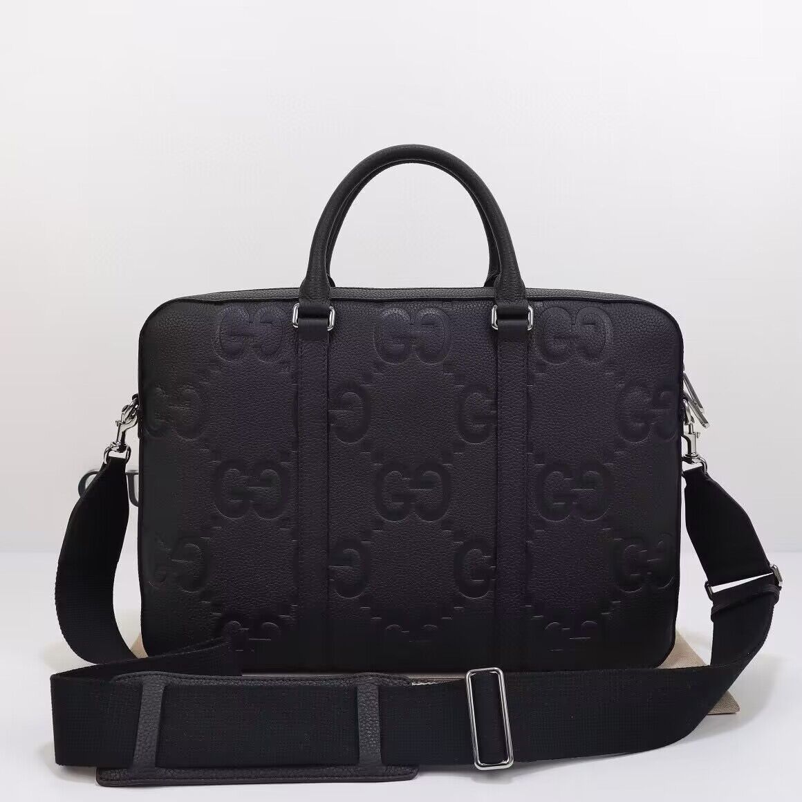 Gucci Jumbo GG Leather Briefcase 658573 Black Gucci Jumbo GG Leather Briefcase 658573 Black