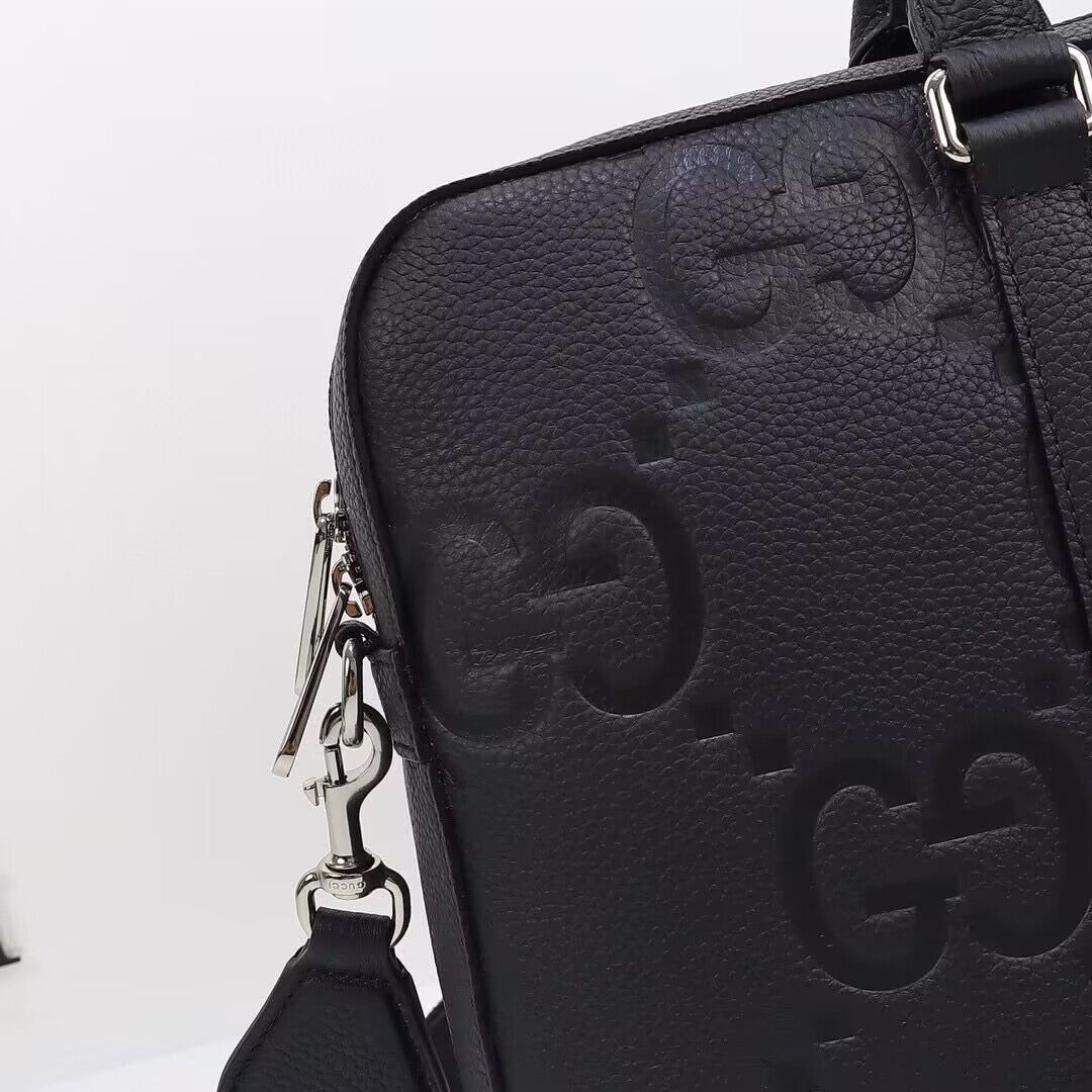 Gucci Jumbo GG Leather Briefcase 658573 Black Gucci Jumbo GG Leather Briefcase 658573 Black