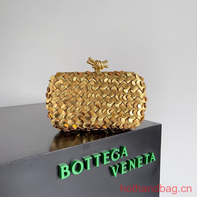 Bottega Veneta KnotIntreccio lamina leather 717622 Gold&Gold finish