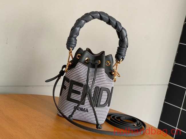Fendi Mon Tresor fabric mini bag with FF motif 0111 gray