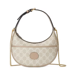 Gucci GG HALF-MOON-SHAPED MINI BAG 726843 Beige Gucci GG HALF-MOON-SHAPED MINI BAG 726843 Beige