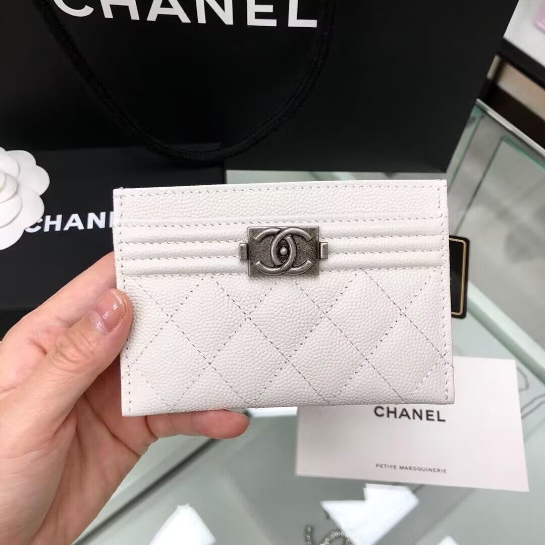 Chanel card holder C86209 White