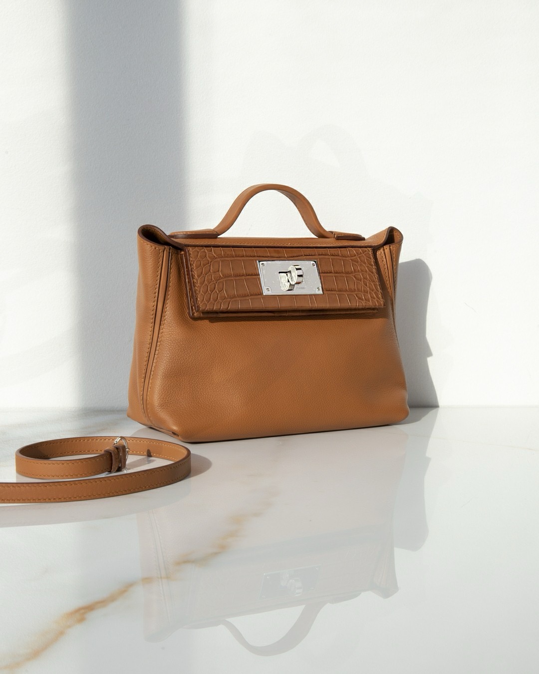Hermes Original Togo Leather Bag H2424 brown
