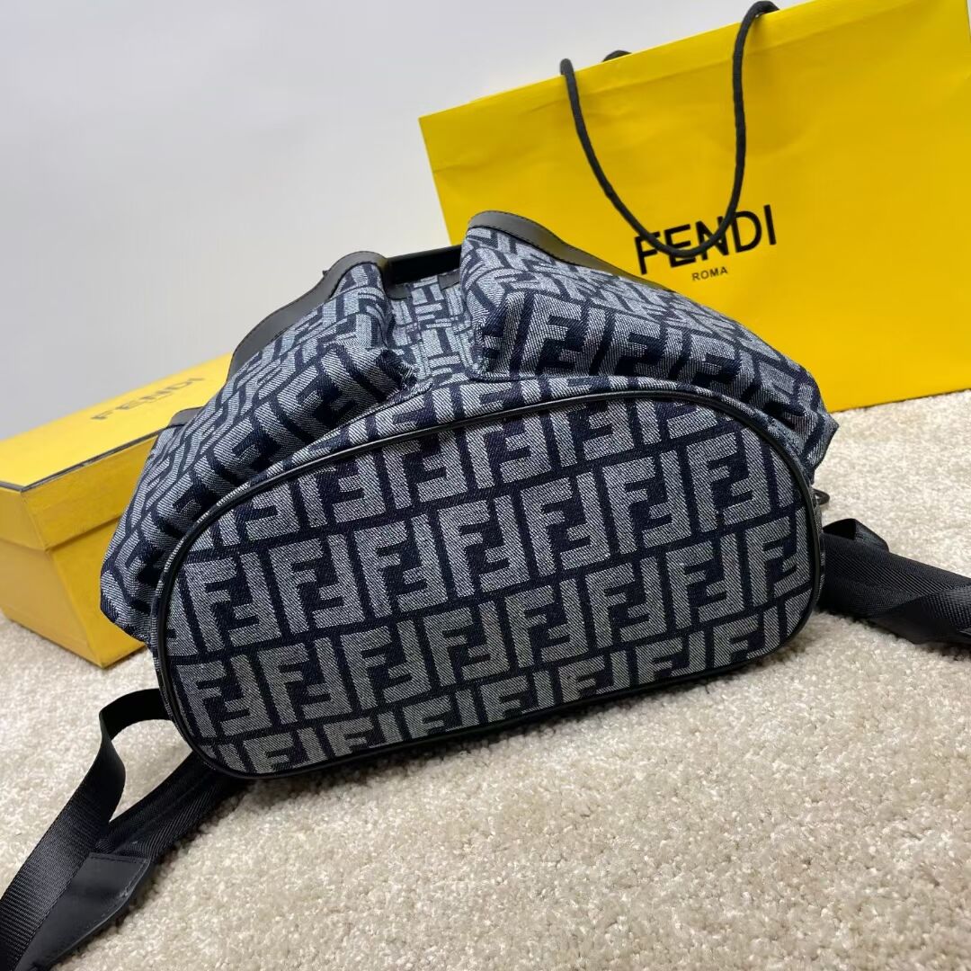 Fendi FF Jacquard Fendi Strike Medium fabric backpack 7VZ070A Denim Fendi FF Jacquard Fendi Strike Medium fabric backpack 7VZ070A Denim
