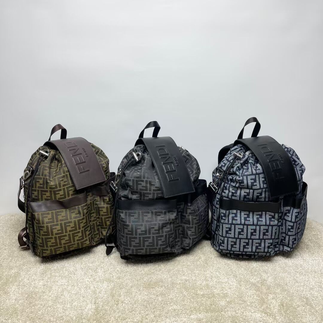 Fendi FF Jacquard Fendi Strike Medium fabric backpack 7VZ070A Denim Fendi FF Jacquard Fendi Strike Medium fabric backpack 7VZ070A Denim