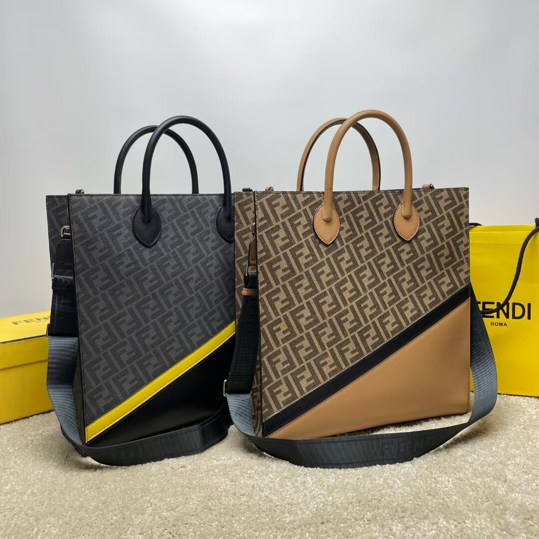 Fendi x FRGMT brown FF fabric bag Shopper F7678 black Fendi x FRGMT brown FF fabric bag Shopper F7678 black