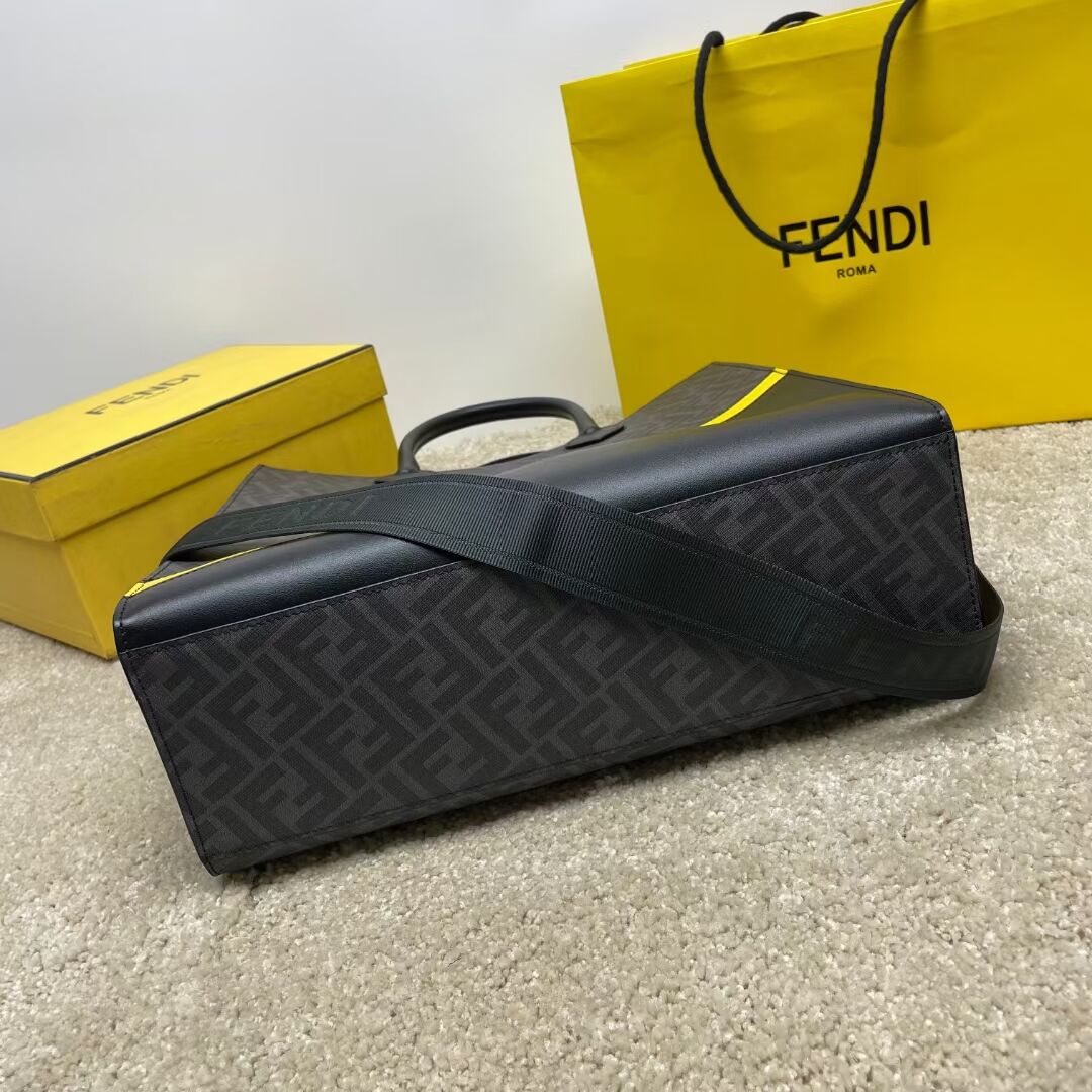 Fendi x FRGMT brown FF fabric bag Shopper F7678 black Fendi x FRGMT brown FF fabric bag Shopper F7678 black